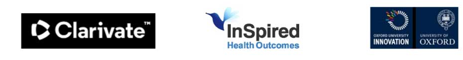 Sponsor logos - Clarivate, Inspired and Oxford University innovation